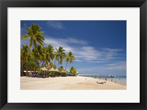 Framed Plantation Island Resort, Malolo Lailai Island, Mamanuca Islands, Fiji Print