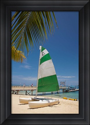 Framed Hobie Cat, Plantation Island Resort, Malolo Lailai Island, Mamanuca Islands, Fiji Print