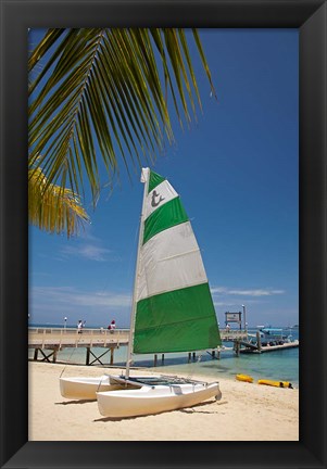 Framed Hobie Cat, Plantation Island Resort, Malolo Lailai Island, Mamanuca Islands, Fiji Print