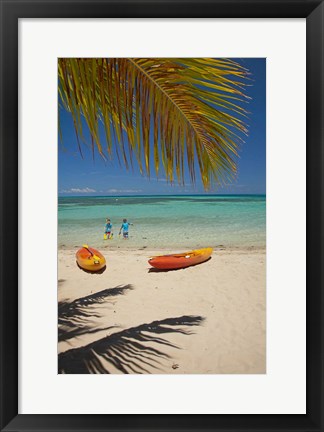 Framed Beach, Plantation Island Resort, Malolo Lailai, Fiji Print