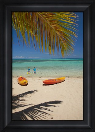 Framed Beach, Plantation Island Resort, Malolo Lailai, Fiji Print