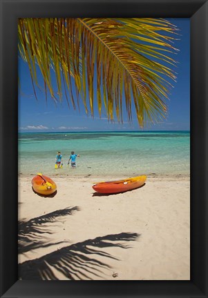 Framed Beach, Plantation Island Resort, Malolo Lailai, Fiji Print