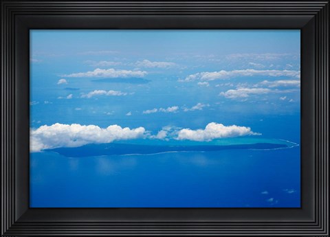 Framed Vatulele Island and clouds, Fiji Print