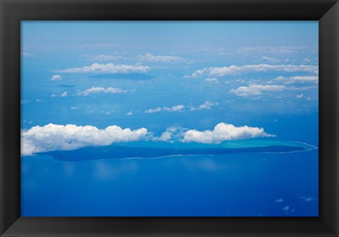 Framed Vatulele Island and clouds, Fiji Print