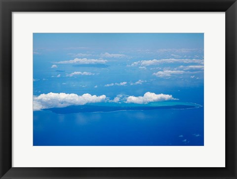 Framed Vatulele Island and clouds, Fiji Print