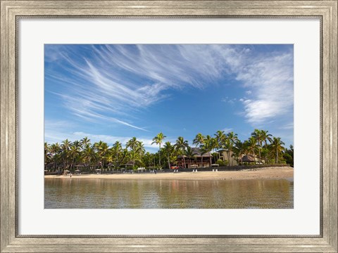 Framed Beach at Outrigger on the Lagoon Resort, Coral Coast, Viti Levu, Fiji Print