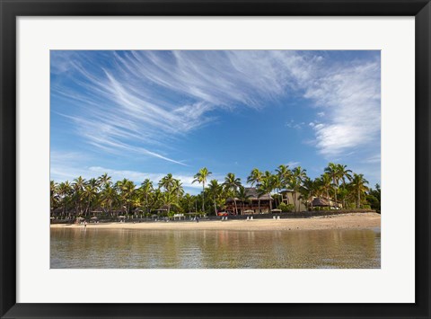 Framed Beach at Outrigger on the Lagoon Resort, Coral Coast, Viti Levu, Fiji Print