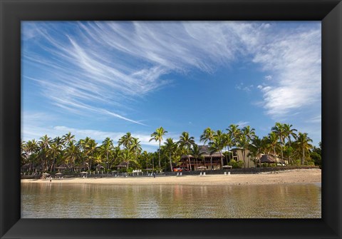 Framed Beach at Outrigger on the Lagoon Resort, Coral Coast, Viti Levu, Fiji Print