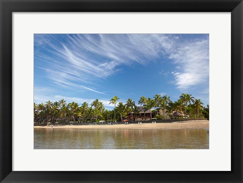 Framed Beach at Outrigger on the Lagoon Resort, Coral Coast, Viti Levu, Fiji Print