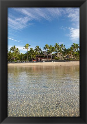 Framed Beach at Outrigger on the Lagoon Resort, Fiji Print