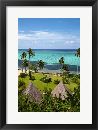 Framed Crusoe&#39;s Retreat and coral reef, Coral Coast, Viti Levu, Fiji Print