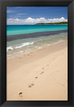 Framed Footprints in sand on Natadola Beach, Coral Coast, Viti Levu, Fiji Print