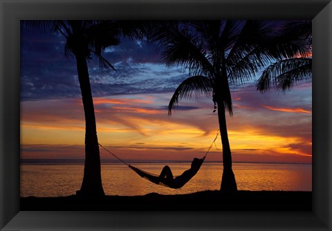 Framed Hammock, Travel, Fiji Print