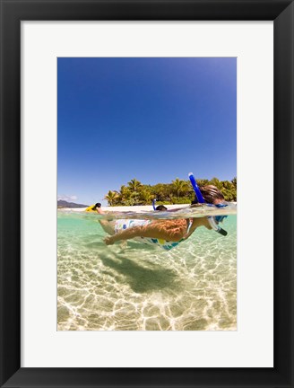 Framed Snorkeling, Beqa Island, Fiji Print