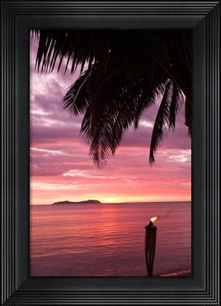 Framed Tropical Sunset, Beqa Island, Fiji Print