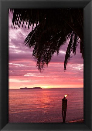 Framed Tropical Sunset, Beqa Island, Fiji Print