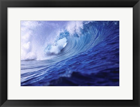 Framed Surfing waves, Fiji Islands Print