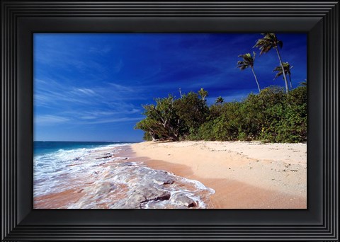 Framed Fiji Islands, Tavarua, Beach Print
