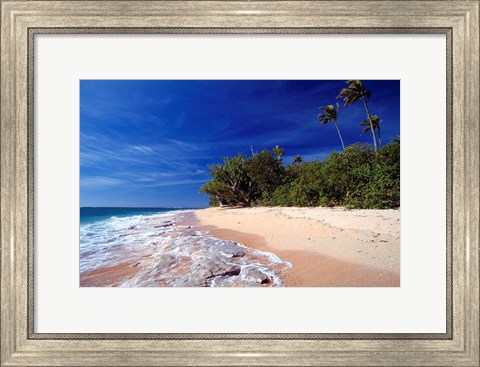 Framed Fiji Islands, Tavarua, Beach Print