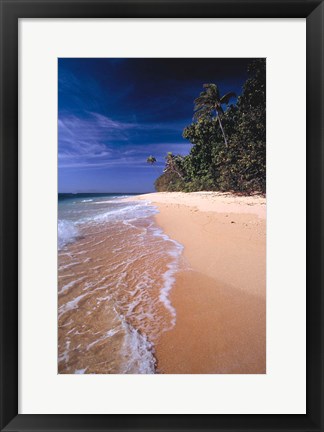 Framed Fiji Islands, Tavarua, Surf over the sand Print