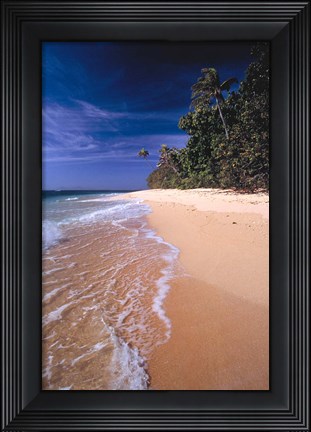 Framed Fiji Islands, Tavarua, Surf over the sand Print