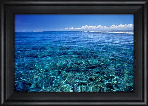 Framed Fiji Islands, Tavarua, coral reef Print