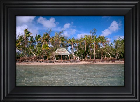 Framed Shelter at Channel Beach, Turtle Island, Yasawa Islands, Fiji Print
