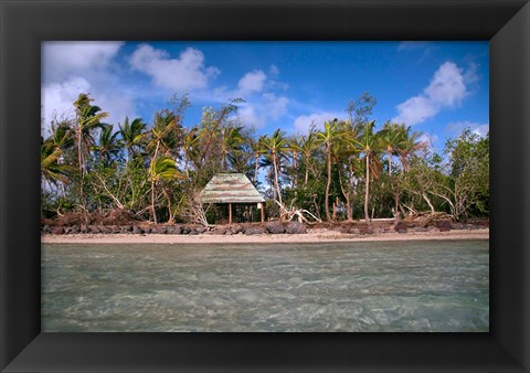 Framed Shelter at Channel Beach, Turtle Island, Yasawa Islands, Fiji Print