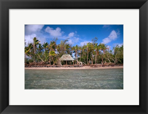 Framed Shelter at Channel Beach, Turtle Island, Yasawa Islands, Fiji Print