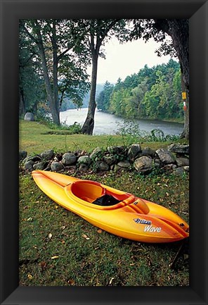 Framed Kayak on Housatonic River, Litchfield Hills, Housatonic Meadows State Park, Connecticut Print