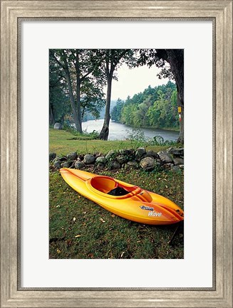 Framed Kayak on Housatonic River, Litchfield Hills, Housatonic Meadows State Park, Connecticut Print