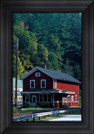 Framed Railroad Depot in West Cornwall, Litchfield Hills, Connecticut Print