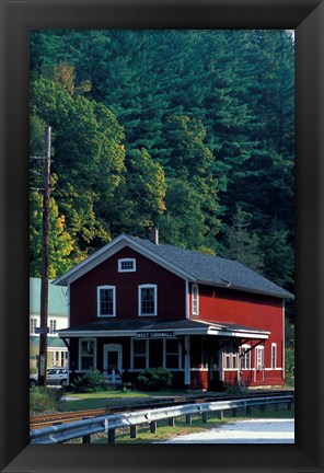 Framed Railroad Depot in West Cornwall, Litchfield Hills, Connecticut Print