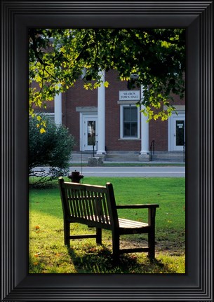 Framed Bench in Sharon, Litchfield Hills, Connecticut Print