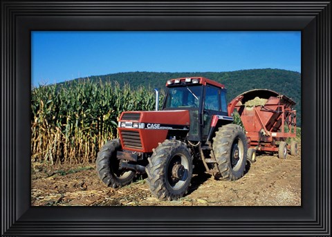Framed Tractor and Corn Field in Litchfield Hills, Connecticut Print