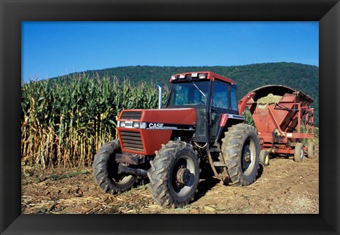 Framed Tractor and Corn Field in Litchfield Hills, Connecticut Print