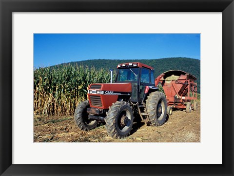 Framed Tractor and Corn Field in Litchfield Hills, Connecticut Print