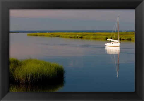 Framed Sailboat, Connecticut River Print