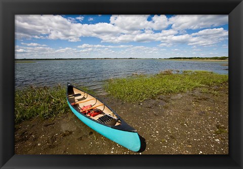 Framed Canoe, Long Beach, Stratford, Connecticut Print