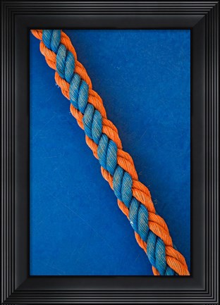 Framed Pattern of rope on cruise ship, Nile River, Egypt Print