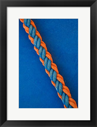 Framed Pattern of rope on cruise ship, Nile River, Egypt Print