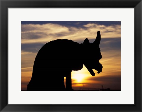 Framed France, Paris Notre Dame Cathedral, gargoyle Print