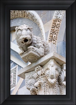 Framed Gargoyle of Duomo Pisa, Pisa, Italy Print