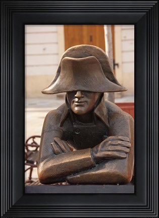 Framed Slovakia, Bratislava, Bronze Napoleon statue Print