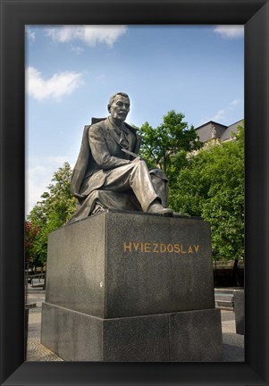 Framed Slovakia, Bratislava, statue of Hviezdoslav Print