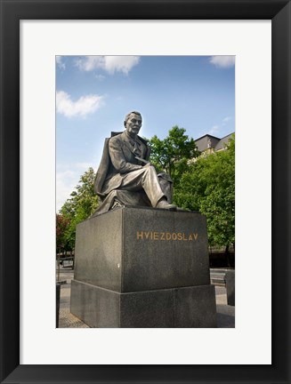 Framed Slovakia, Bratislava, statue of Hviezdoslav Print