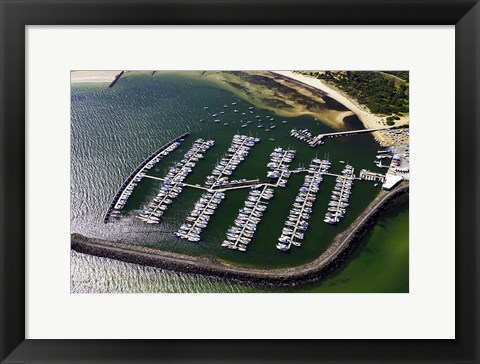 Framed WWI Submarine Wreck and Marina, Port Phillip Bay, Melbourne, Victoria, Australia Print