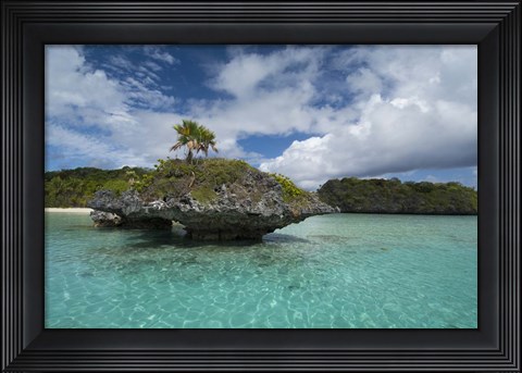 Framed Fiji, Island of Fulanga. Lagoon inside volcanic caldera. Print