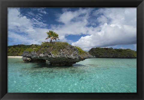 Framed Fiji, Island of Fulanga. Lagoon inside volcanic caldera. Print