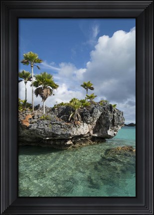 Framed Fiji, Southern Lau Group, Island of Fulanga. Scenic lagoon located inside volcanic caldera. Print